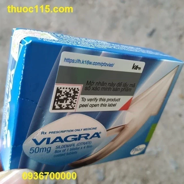 Thuốc viagra 50mg chính hãng hộp 4 viên có tem chống hàng giả BCA